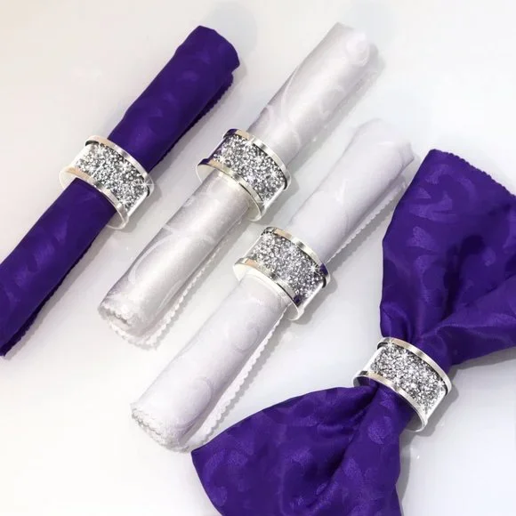 NEW Sparkling Bling Crystal Rhinestone Dinner Napkin Rings Place Setting…